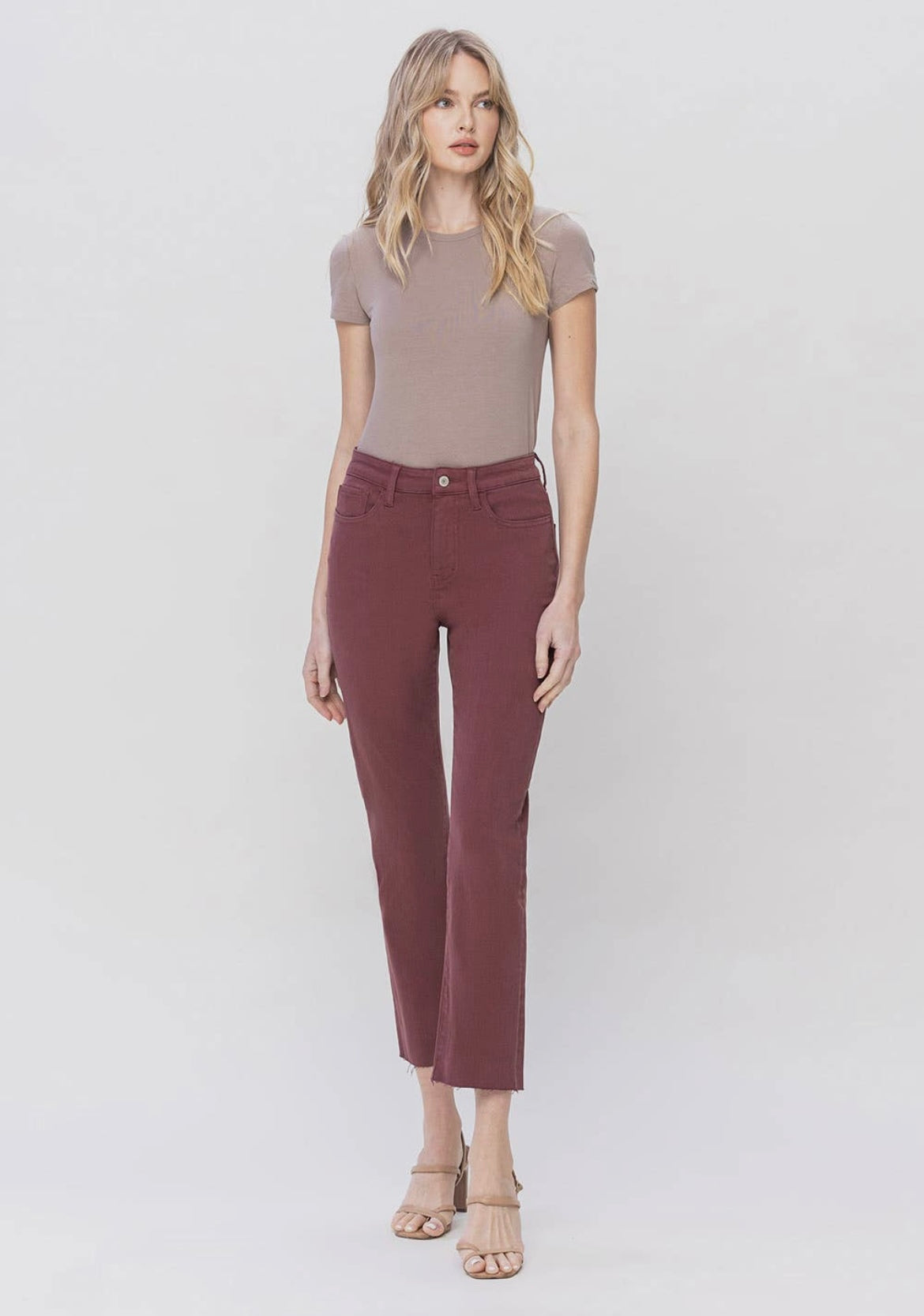 High Rise Slim Straight Colored Denim by Vervet