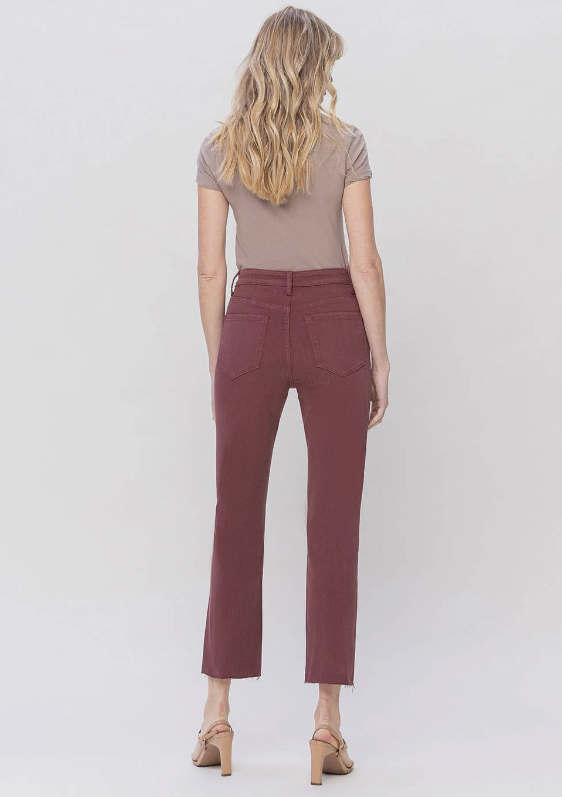 High Rise Slim Straight Colored Denim by Vervet