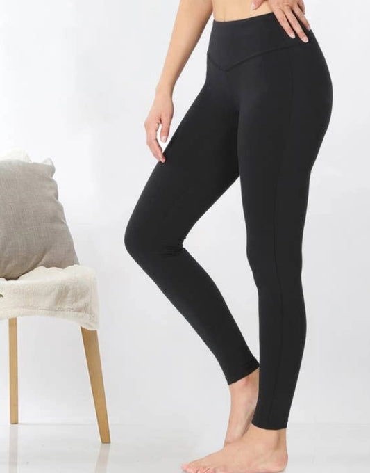 Brushed Microfiber Full Length Leggings by Zenana