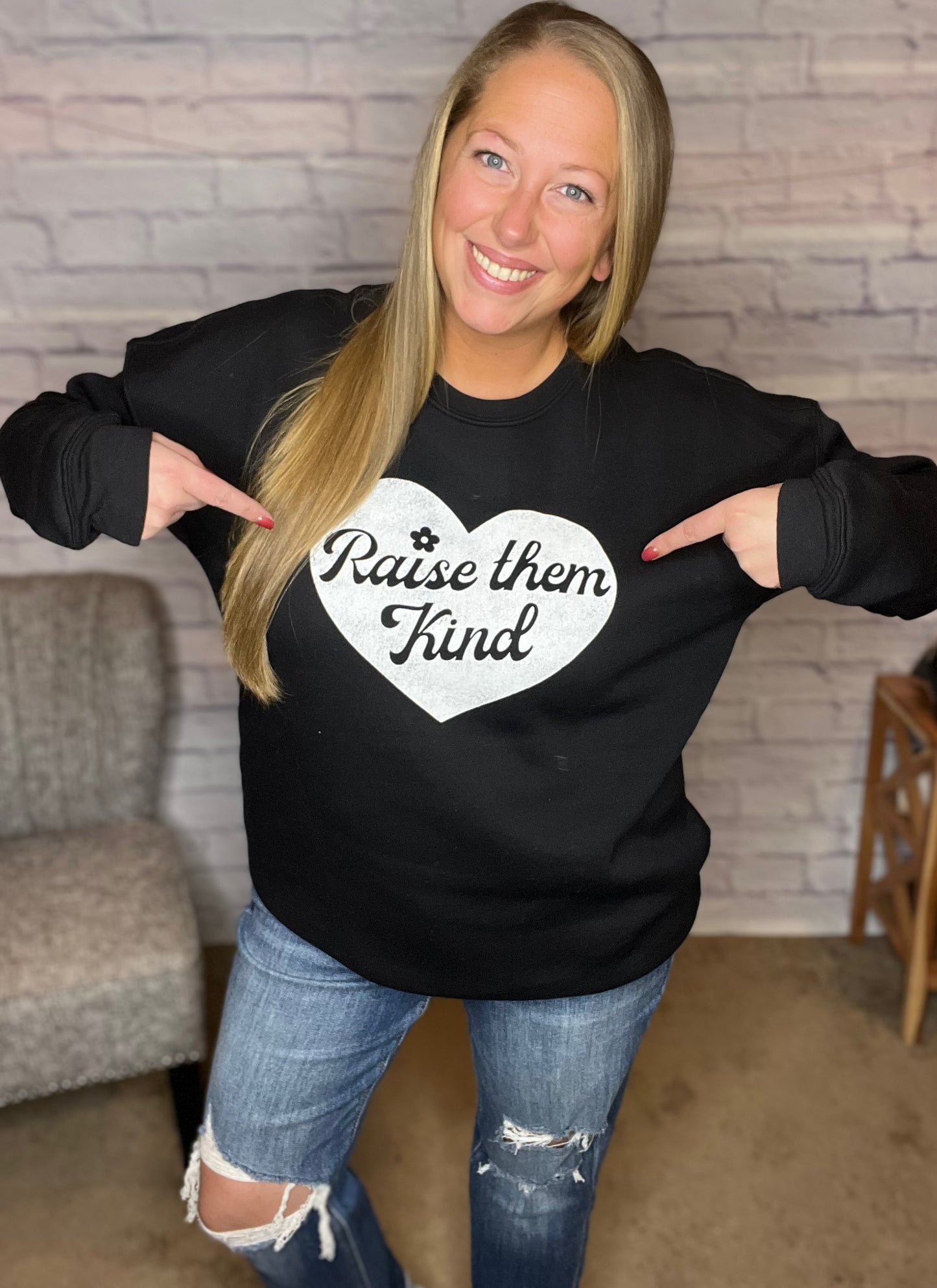 Raise them Kind Graphic Crewneck Sweatshirt by Oat Collective