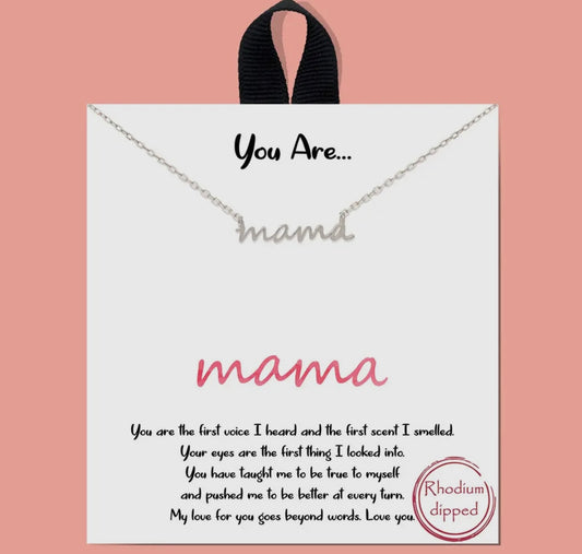 Mama Script Necklace - Silver!
