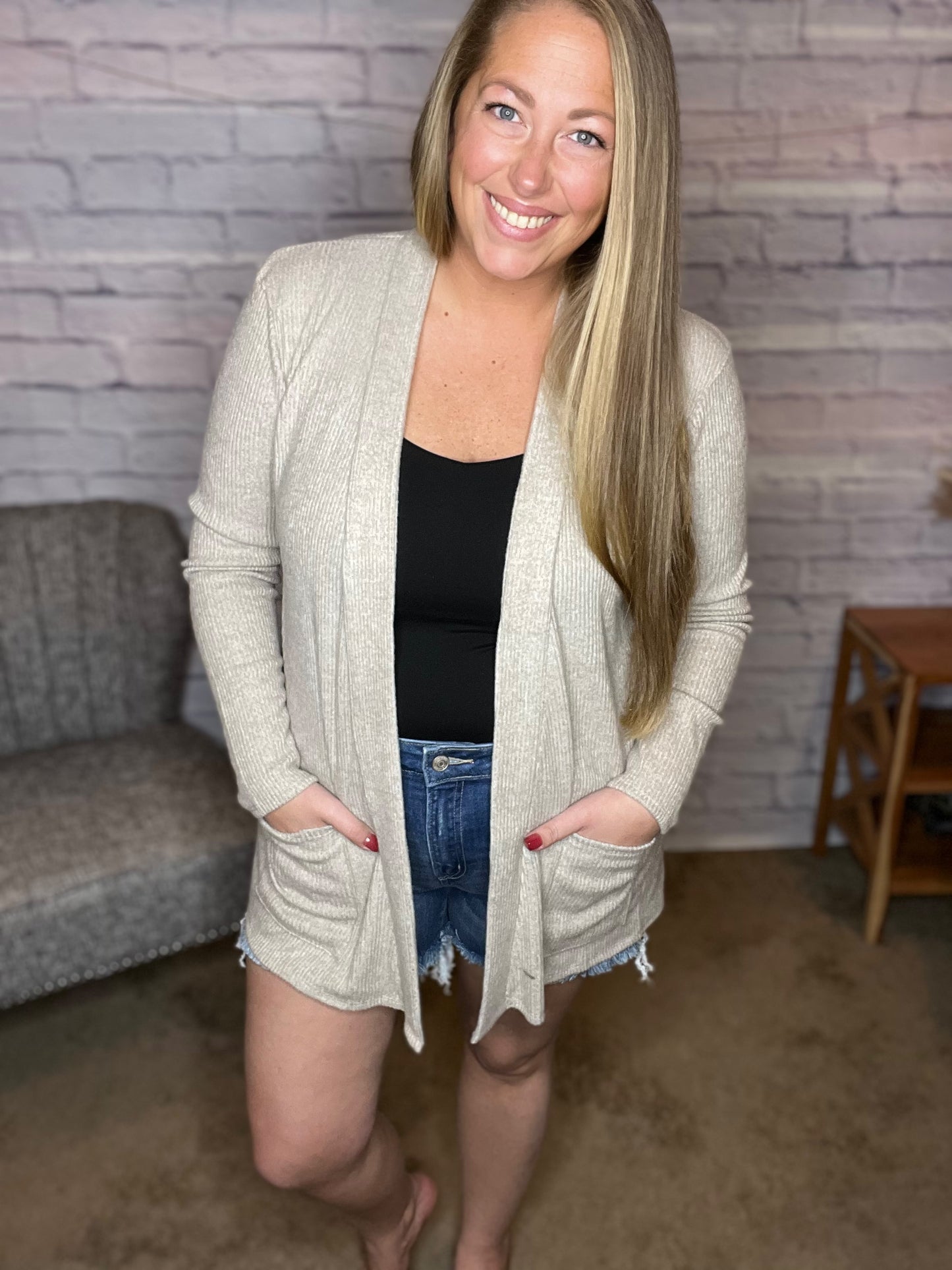 Mid Rise Raw Hem Denim Shorts by Zenana