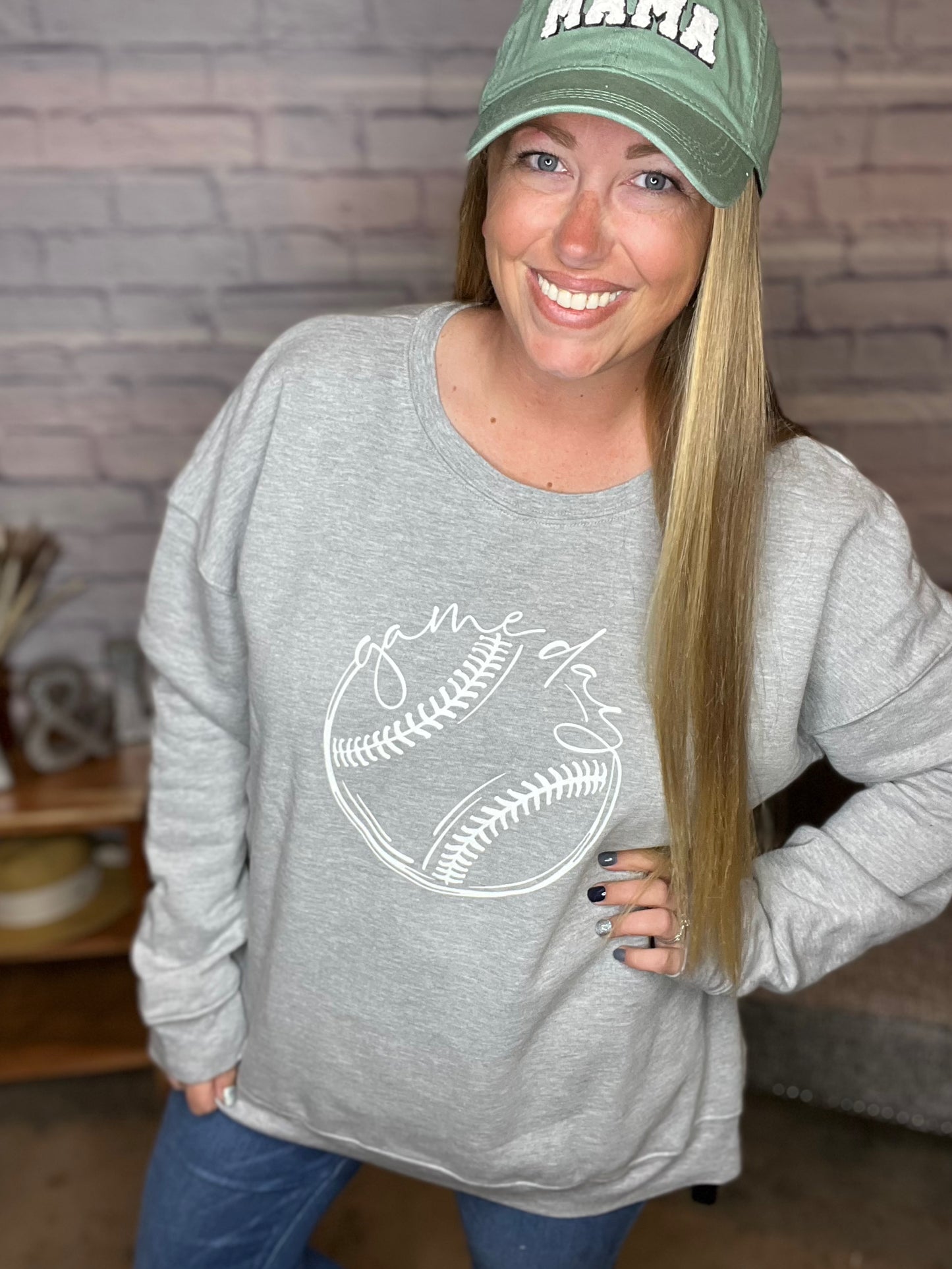 Game Day Baseball/Softball Crewneck Sweatshirt by Oat Collective - TWO COLORS!!! -