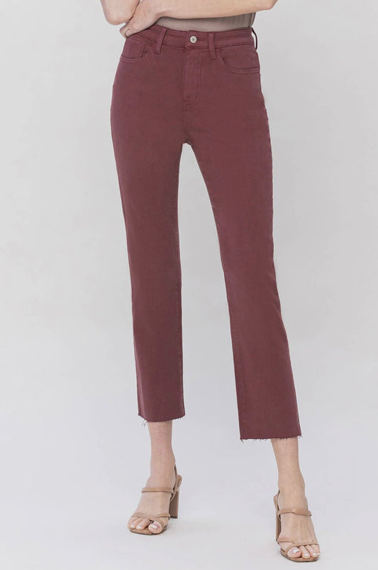 High Rise Slim Straight Colored Denim by Vervet