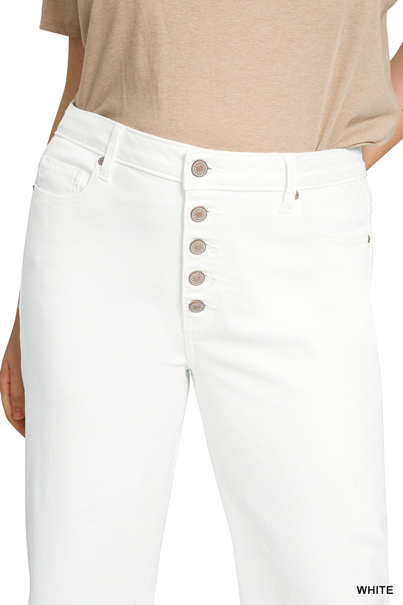 "Oh So Fly" Wide Leg White Denim