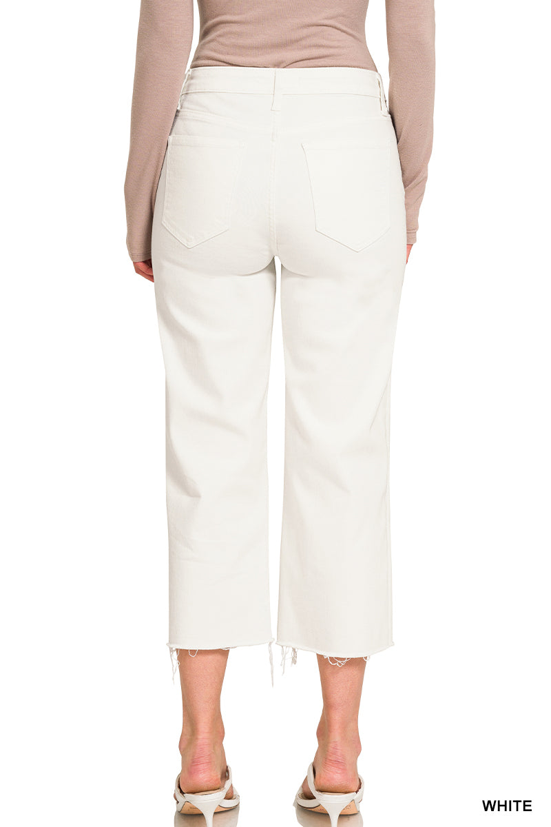 "Oh So Fly" Wide Leg White Denim